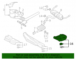 Heat shield for rear muffler Audi A3 22-26