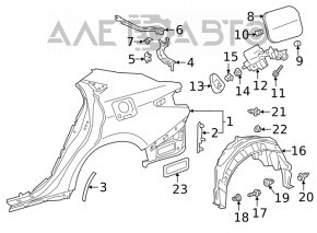 Ventilation shield right Lexus ES250 ES300h ES350 19-