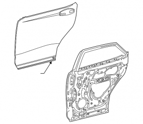 Bare rear right door Lexus RX350L RX450hL 18-22 long without curtain