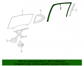 Rear right door glass seal for Lexus ES250 ES300h ES350 19-26