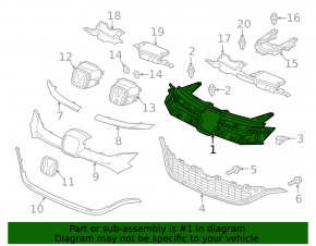 Radiator grille base grill Honda CRV 15-16