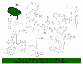 Rear center headrest for Audi Q5 80A 21-24, brown leather