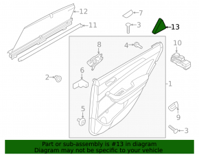 Door trim inner rear right Hyundai Sonata 15-19