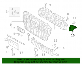 Front bumper mount under the left headlight for Audi Q3 83A 19-25 S-Line