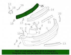 Infiniti FX35 FX45 03-08 rear bumper reinforcement