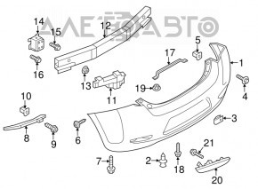Rear bumper mount right Nissan Leaf 11-12