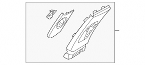 Kia K5 21-24 center pillar trim, upper belt, right, beige