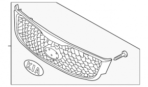 Radiator grill grill Kia Sorento 19-20 with emblem, black gloss with chrome frame