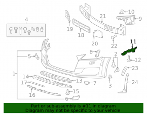 Front bumper mount, right, Audi TT 15-23