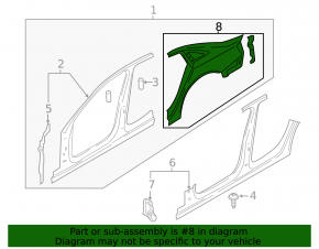 Quarter wing rear left Audi A4 B9 17-25