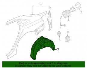 Rear right fender liner Audi A3 22-26
