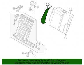 Right rear seat side panel Audi A3 22-26 leather black soul