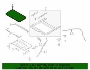 Sunroof glass Infiniti Q50 14-20