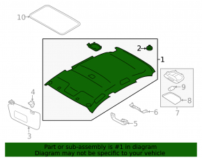 Subaru Impreza 5d 17-23 ceiling trim for eyesight hatch