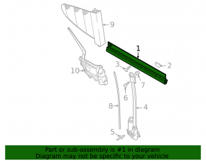 Curtain of the rear right door Porsche Panamera 10-16 large