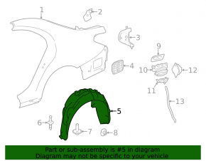 Rear right fender liner Mercedes S-class W222 14-20