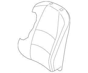 Mazda 3 19-22 driver's seat back upholstery, black leather, non-heated