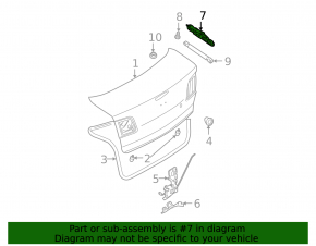 Trunk lid hinge left Mazda3 03-09 sedan