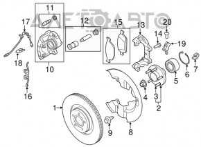 Front left brake disc Lincoln MKC 15-