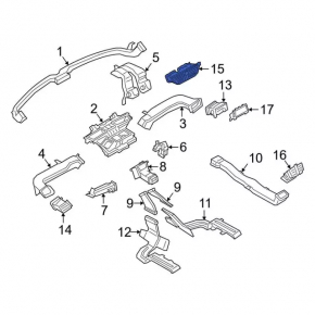 Front Panel Air Deflector Central Ford Escape MK4 20-