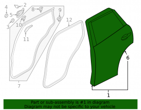 Door bare rear right Mazda CX-5 13-16