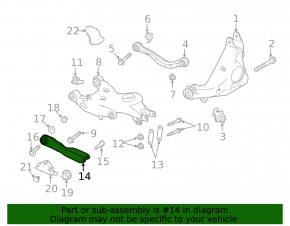 Lower rear left control arm for Land Rover Range Rover Sport 13-22