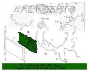 Diffuser radiator shroud with fan Mazda3 MPS 09-13