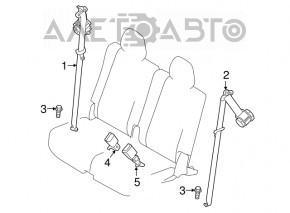 Seat belt 3rd row left Mazda CX-9 16- black