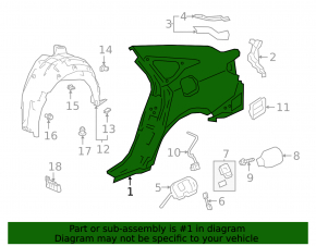 Quarter wing rear right Honda Accord 18-22