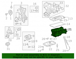 Engine half pan 2ZR-FXE Toyota Prius 30 10-15