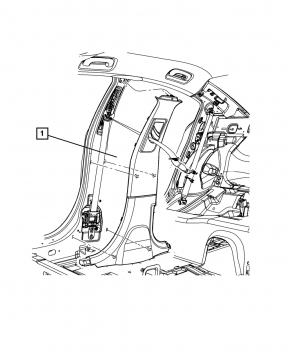 Center pillar trim right Chrysler 300 11- black