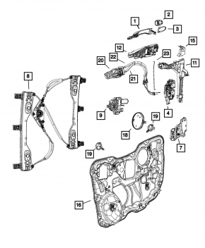 Jeep Cherokee KL 14-17 Keyless Front Right Outer Door Handle