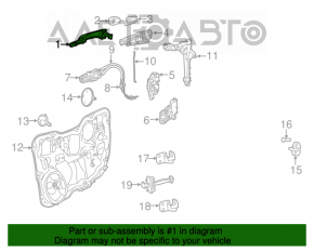 Jeep Cherokee KL 14-17 Keyless Front Right Outer Door Handle