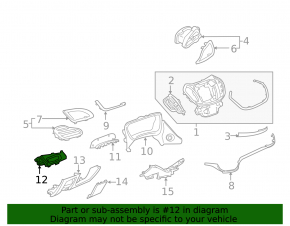Left dashboard cover for Chevrolet Volt 16 - gray, for light control