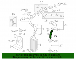 Intercooler pipe lower second Hyundai Tucson 16-18 1.6T under the sensor