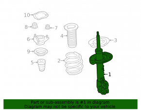 Shock absorber front left Mitsubishi Outlander 14-15 prerest