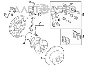 Rear left hub Lexus RX300 98-03 FWD
