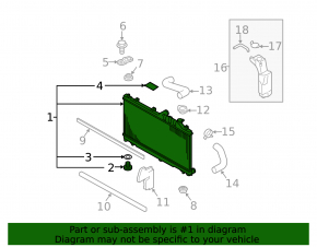 Radiator cooling water Subaru Outback 10-14 2.5 manual transmission