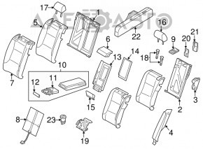 Side 2nd row seats left Audi A6 C7 12-18 leather black