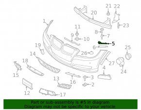 Front bumper mount right wing BMW 335i e92 07-13