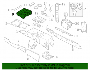 Box pocket central console with cup holders BMW X5 F15 14-18 broken mount