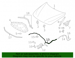 Hood release cable front BMW 3 F30 12-18 type 1 SIGNEDA