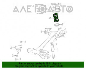 Rear left spring Fiat 500 12-19 stiffness yellow