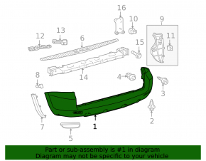 Bare rear bumper for Toyota RAV4 2009-2012