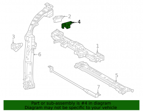 Right radiator mount for Lexus NX 22-25