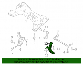 Lower control arm front right Nissan Sentra 13-19 1.8