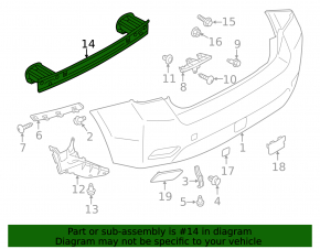 Subaru XV Crosstrek 13-17 Rear Bumper Reinforcement Without Towbar