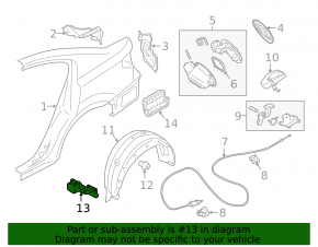 Mudguard threshold rear left Subaru Legacy 15-19 front