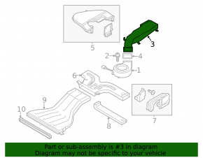 Air duct from VVB right second VW Jetta 13-16 USA hybrid