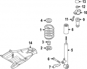 Shock absorber rear left VW Jetta 19-